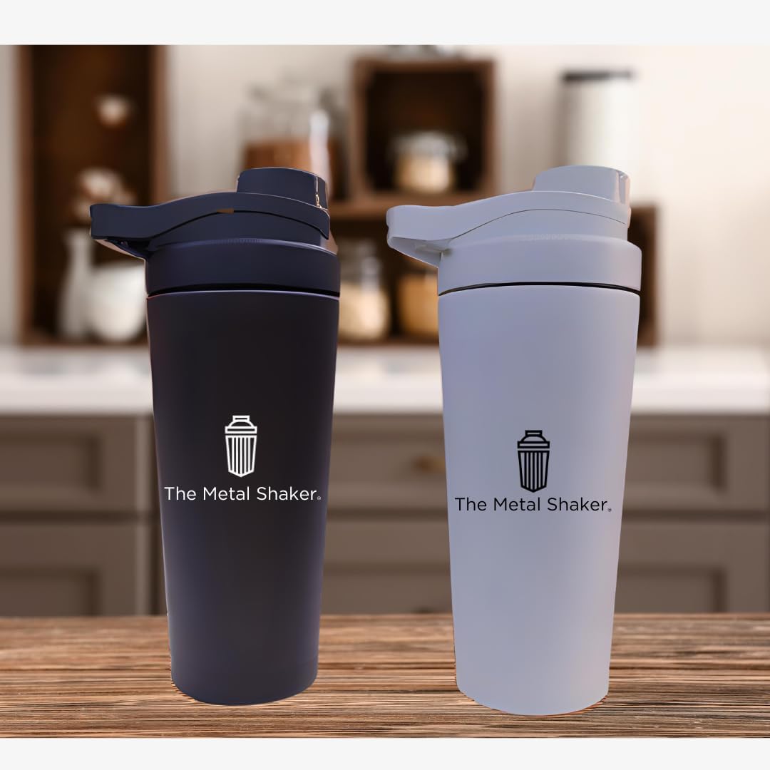24 oz Stainless Steel Metal Shaker Bottle for Protein Shakes