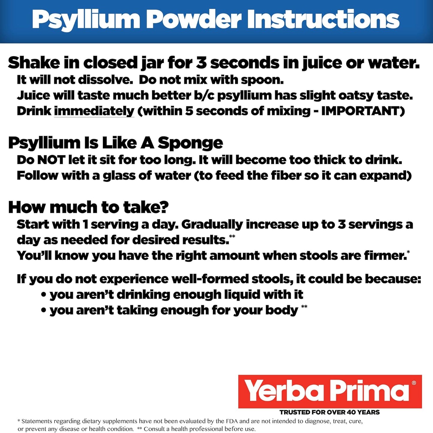 24 oz Yerba Prima Psyllium Husk Powder: Fine Ground, Unflavored, Sugar-Free Fiber Supplement - Ideal for Baking - Soluble & Insoluble Bulk for Regularity