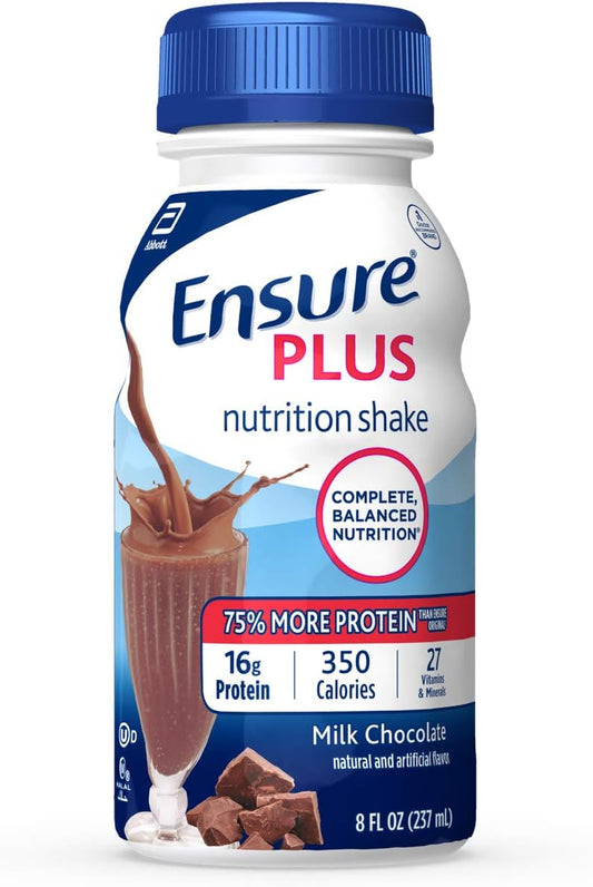 24 Pack Ensure Plus Nutrition Shake Meal Replacement Shakes 16g Protein Milk Chocolate