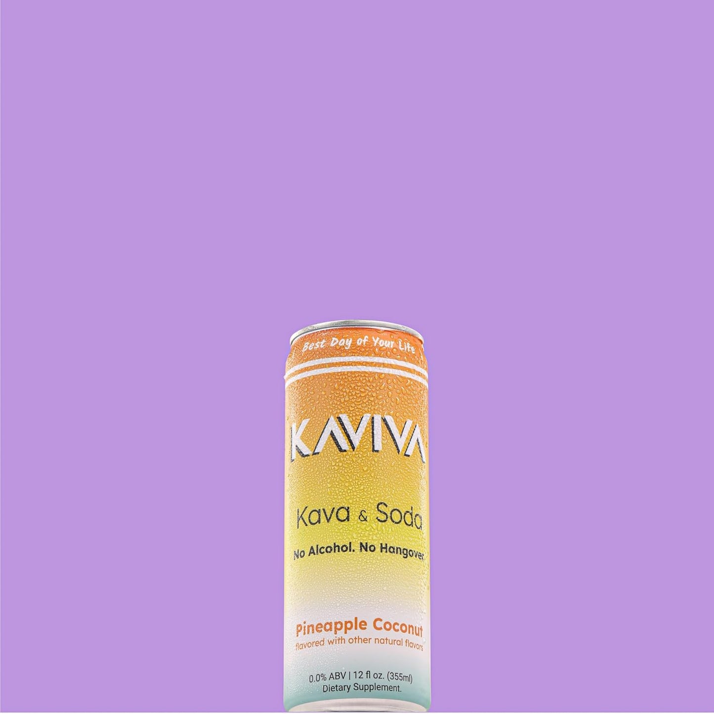 24-Pack Kaviva Pineapple Coconut Kava & Soda Seltzer: Low-Cal, Gluten-Free, Vegan Drink for Social Buzz