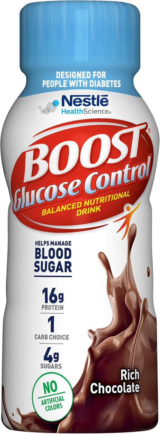 24 Pack of Boost Glucose Control Chocolate Ready To Drink, 8 Ounce - Convenient Blood Sugar Management Drink