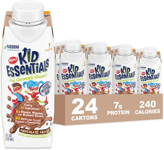 24 Pack of Boost Kid Essentials 1.0 Chocolate Craze 8 fl oz Cartons