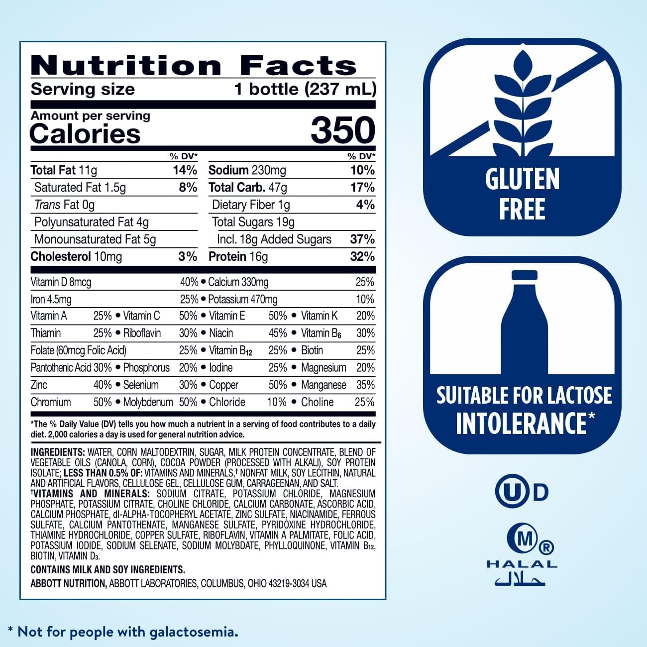 24 Pack of Ensure Plus Dark Chocolate Nutrition Shake, Meal Replacement Shake