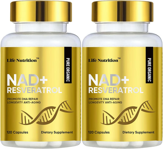 240 Capsule NAD+ Supplement 1000mg - Powerful Anti-Aging Formula with Resveratrol - Boosts Energy and Cellular Health
