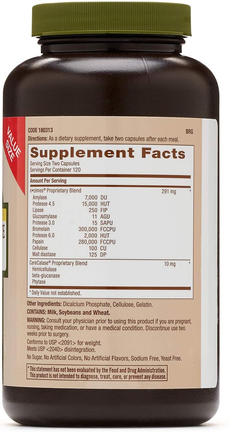 240 Capsules GNC Natural Brand Super Digestive Enzymes for Protein, Carbohydrate, and Fat Digestion Support