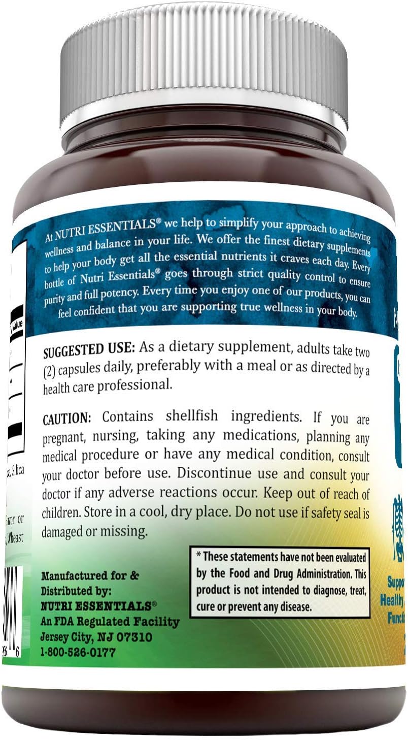 240 Capsules of Nutri Essentials Glucosamine Chondroitin MSM for Healthy Joints, Cartilage, and Tissue Support