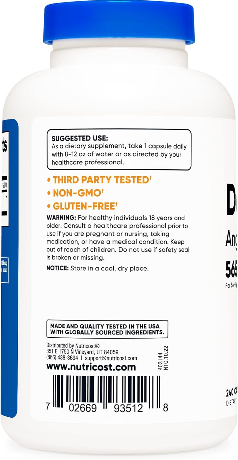 240 Capsules of Nutricost Dong Quai (Angelica Sinensis) 565mg - Vegetarian Capsules, Non-GMO, Gluten-Free