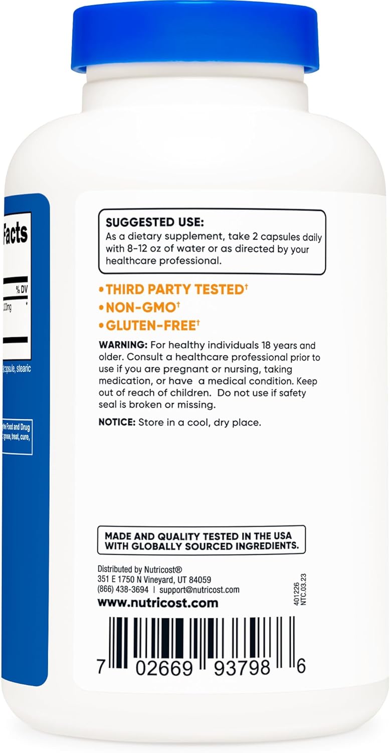 240 Capsules of Nutricost Panax Ginseng 1000mg (2 Bottles) - Non-GMO, Gluten-Free, 120 Servings