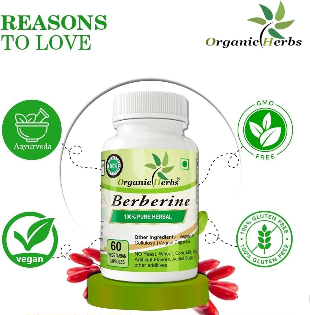 240 Capsules of Organic Herbs Ayurvedic Berberine Supplement for Natural Wellness