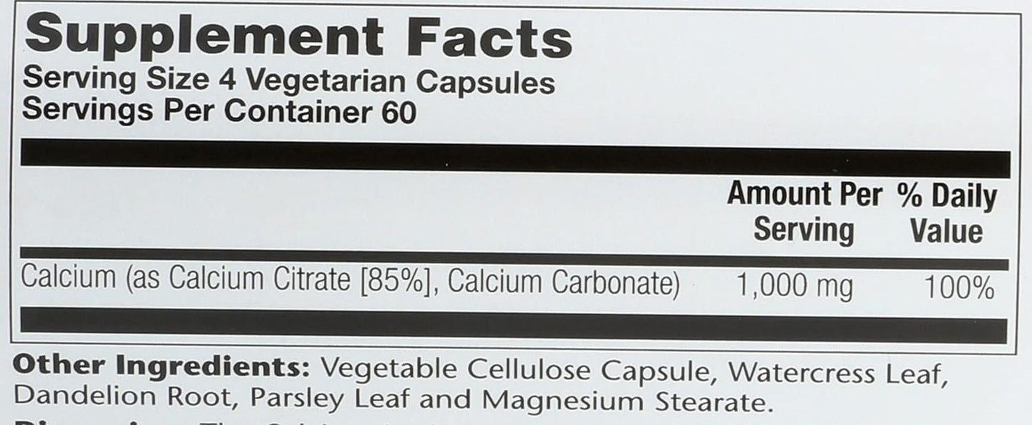 240 Capsules of Solaray Calcium Citrate in a 0.75 Bottle for Bone Health