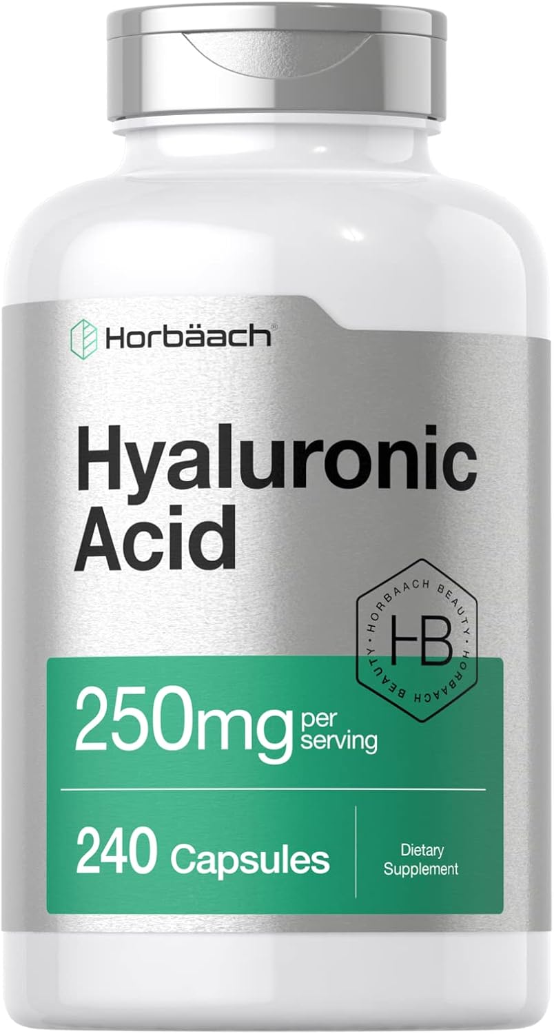 240 Count Horbäach Hyaluronic Acid Capsules - 250 mg, Non-GMO & Gluten Free Supplement