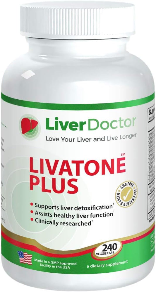 240 Count Livatone Plus Liver Detox Capsules - Liver Cleanse & Detox Pills with Milk Thistle & Antioxidants
