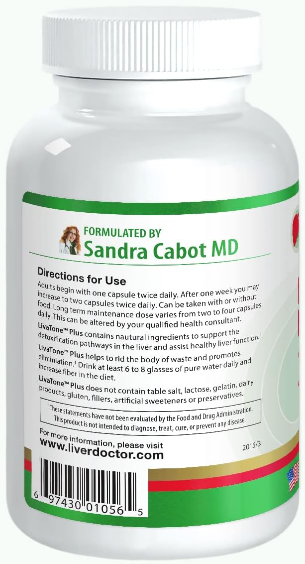 240 Count Livatone Plus Liver Detox Capsules - Liver Cleanse & Detox Pills with Milk Thistle & Antioxidants