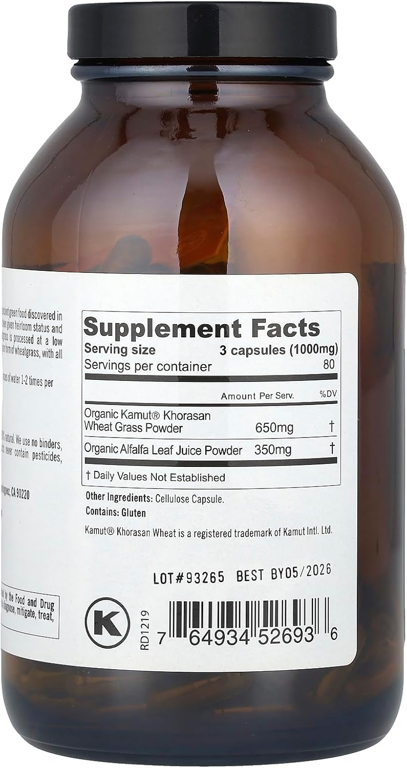 240 Count Pure Planet Heirloom Wheatgrass Vegetarian Capsules for Enhanced Nutrition