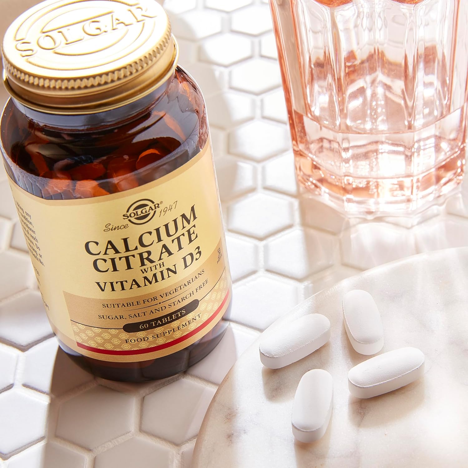 240 Count Solgar Calcium Citrate Tablets with Vitamin D3 for Bone Health