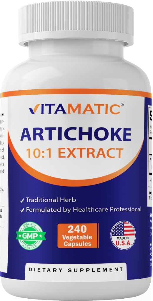 240 Count Vitamatic Artichoke Extract Capsules - 1000mg 10X Extract - Non-GMO, Gluten Free - USA Made Supplement