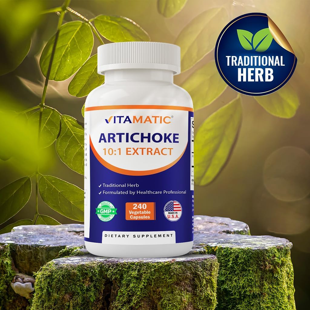 240 Count Vitamatic Artichoke Extract Capsules - 1000mg 10X Extract - Non-GMO, Gluten Free - USA Made Supplement