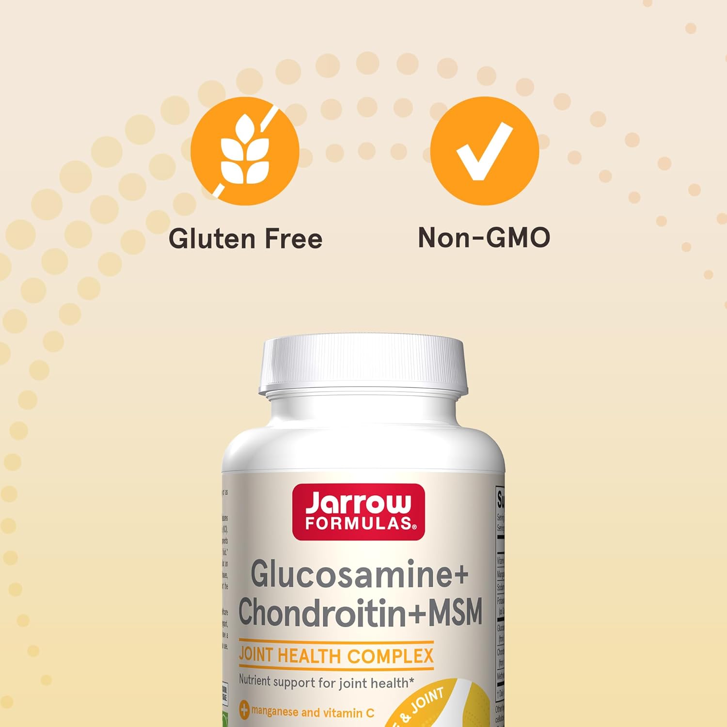 240 Jarrow Formulas Glucosamine + Chondroitin + MSM Capsules with Vitamin C and Manganese for Joint Support