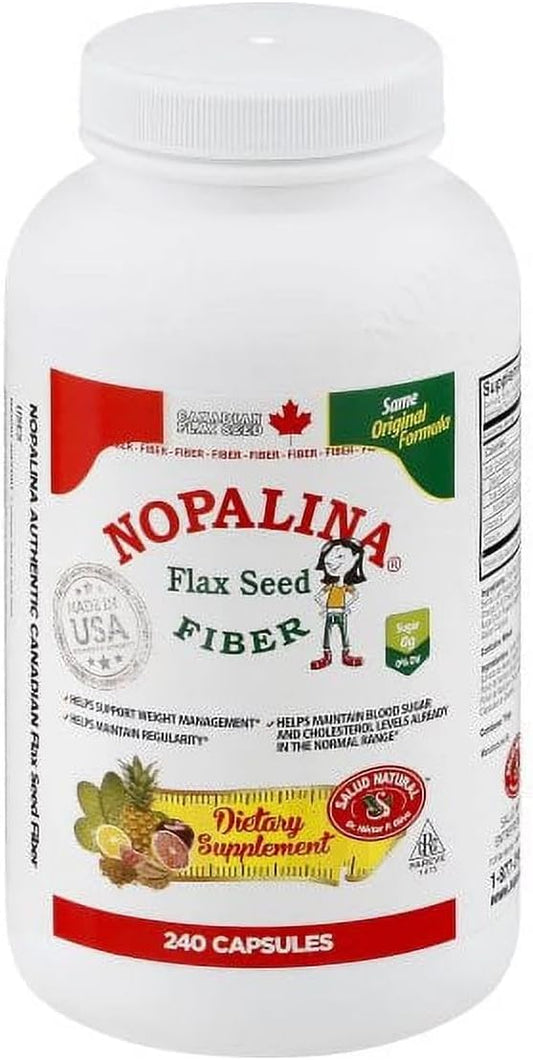 240 Nopalina Flax Seed Plus Capsules for Digestive Health and Wellness