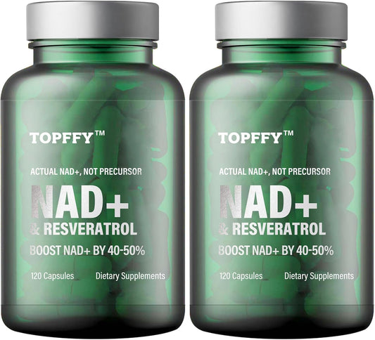 240 Softgel Topffy NAD+ & Resveratrol Supplement for Cellular Energy and Aging Defense Boost