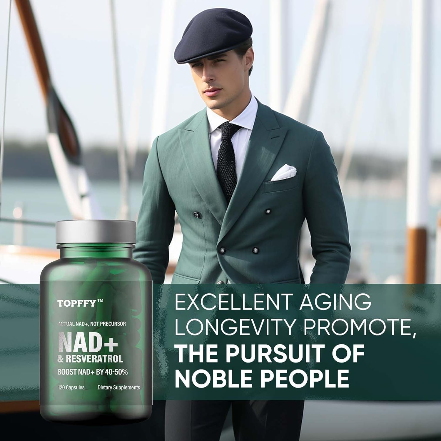 240 Softgel Topffy NAD+ & Resveratrol Supplement for Cellular Energy and Aging Defense Boost