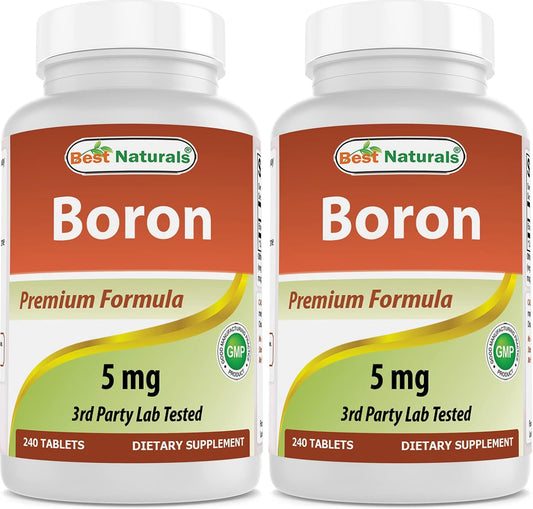 240 Tablets of Best Naturals Boron Supplements 5 mg - Pack of 2