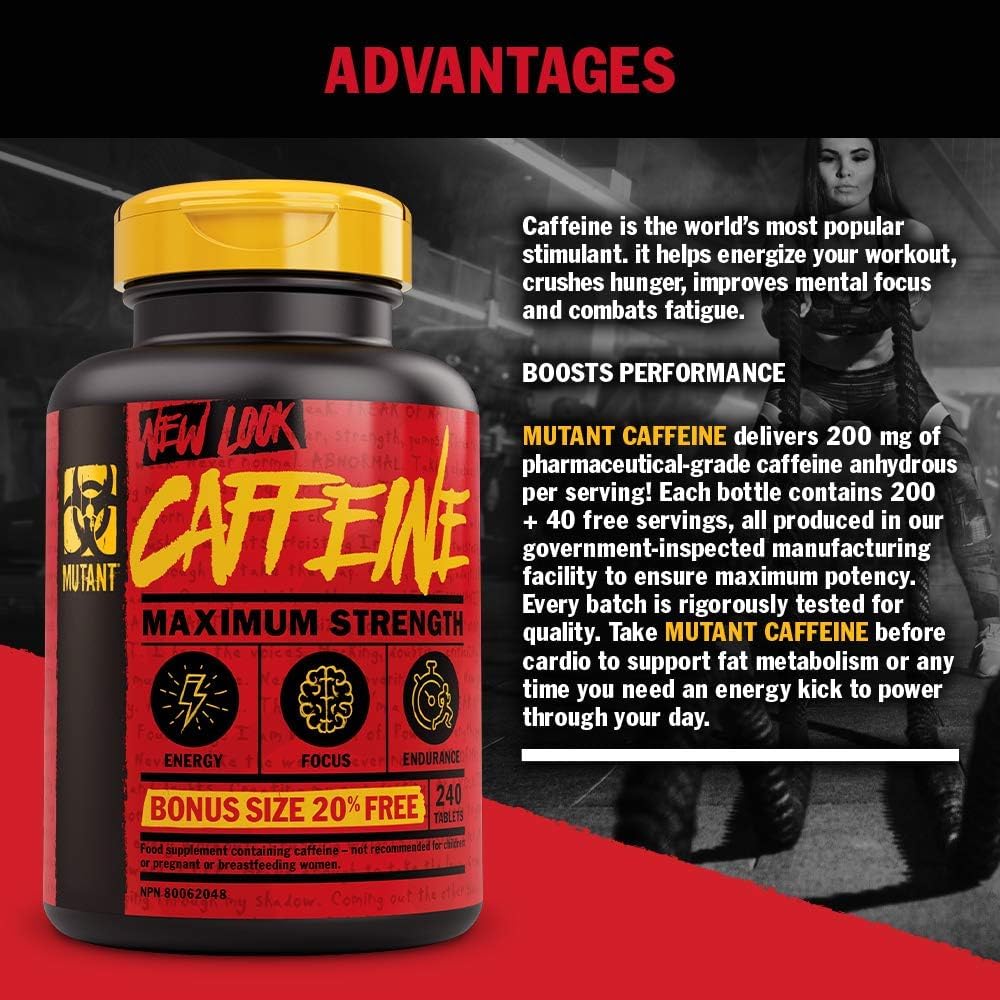 240 Tablets of Mutant Caffeine: Boost Energy and Focus