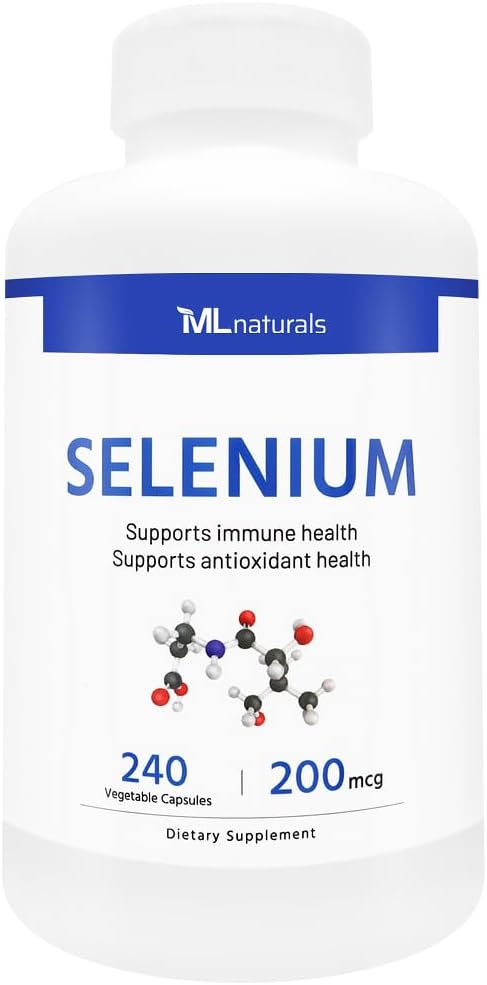 240 Vegetable Capsules of ML Naturals Selenium 200mcg for Immune Health Support