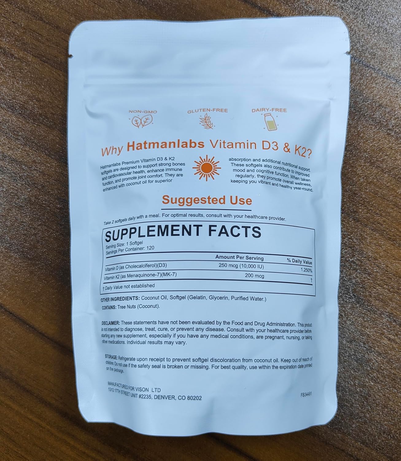 240 Virgin Coconut Oil Softgels with 10000 IU Daiasns D3 K2 Vitamin - 2 in 1 D & K Complex Supplement for Immune Support, Bone and Heart Health