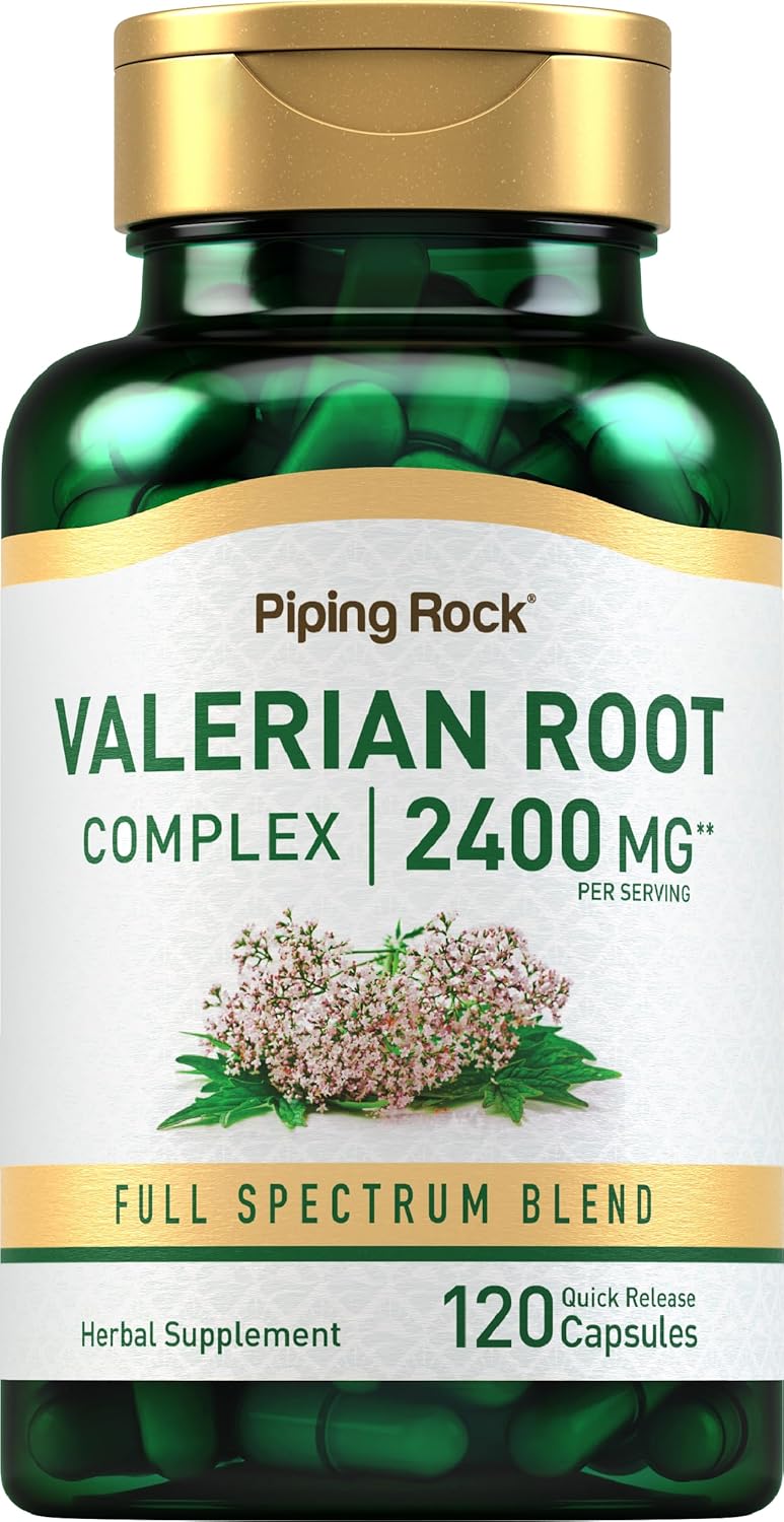 2400 mg Valerian Root Extract Capsules | 120 Count | Herbal Supplement Blend | Non-GMO, Gluten Free | Piping Rock