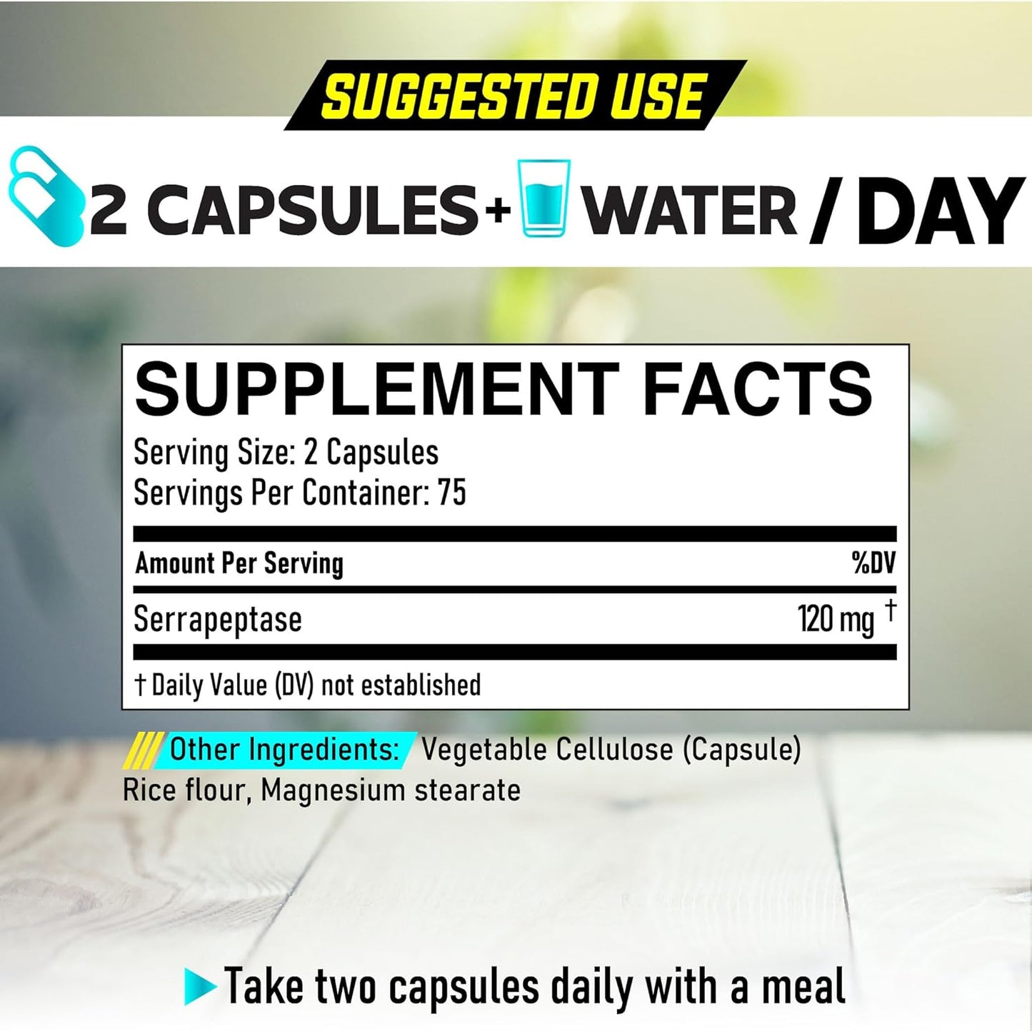 240,000 SPU Serrapeptase Supplement - 150 Capsules for Smooth Breathing, Heart Health & Immune Support - 75 Servings