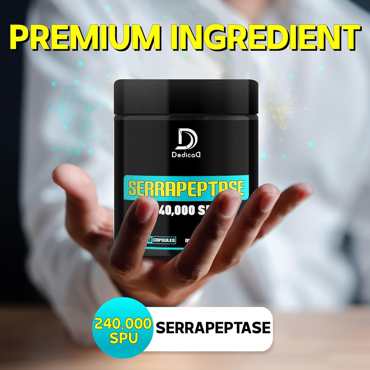 240,000 SPU Serrapeptase Supplement - 150 Capsules for Smooth Breathing, Heart Health & Immune Support - 75 Servings