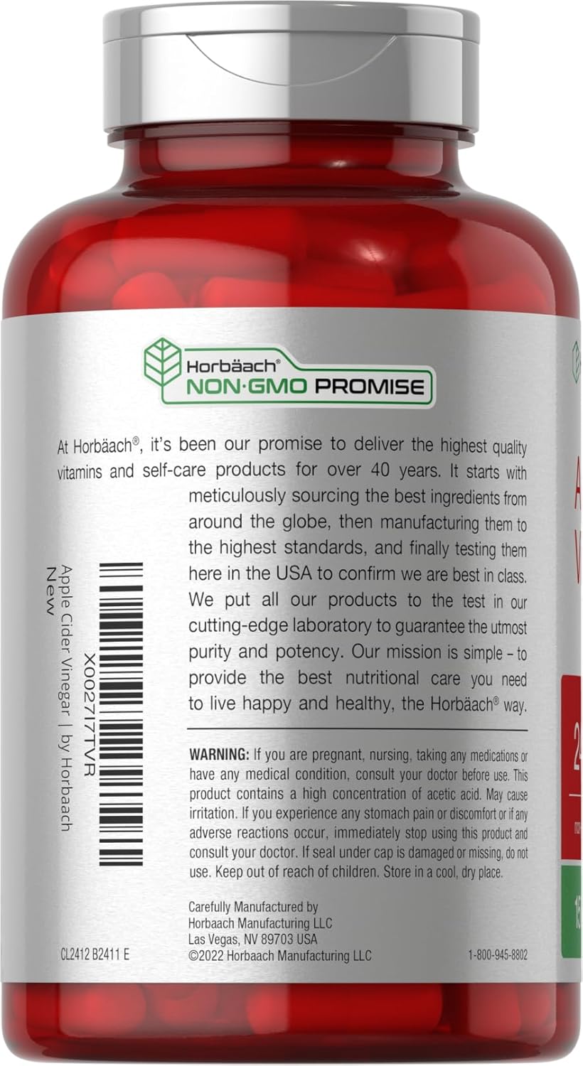 2400mg Apple Cider Vinegar Capsules - 150 Count Non-GMO & Gluten Free Supplement by Horbäach