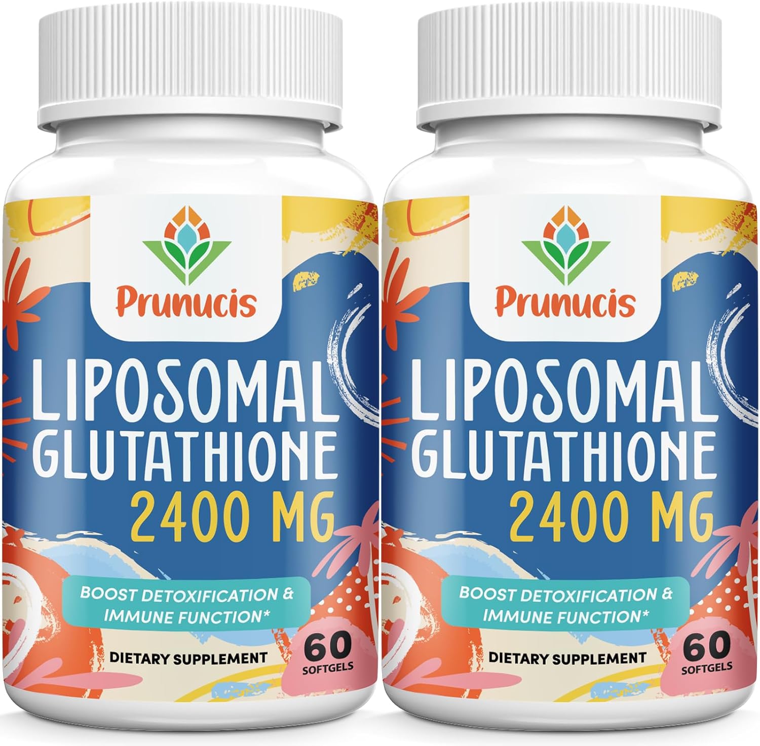 2400MG Liposomal Glutathione with Vitamin C - Enhanced Absorption Antioxidant Supplement for Immune Support - Non GMO, 120 Softgels
