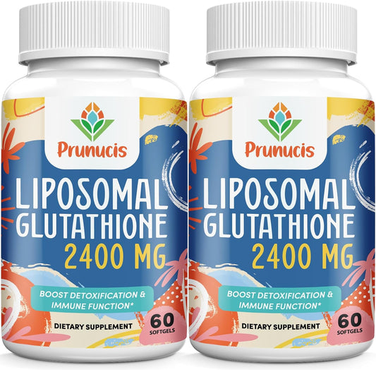 2400MG Liposomal Glutathione with Vitamin C - Enhanced Absorption Antioxidant Supplement for Immune Support - Non GMO, 120 Softgels