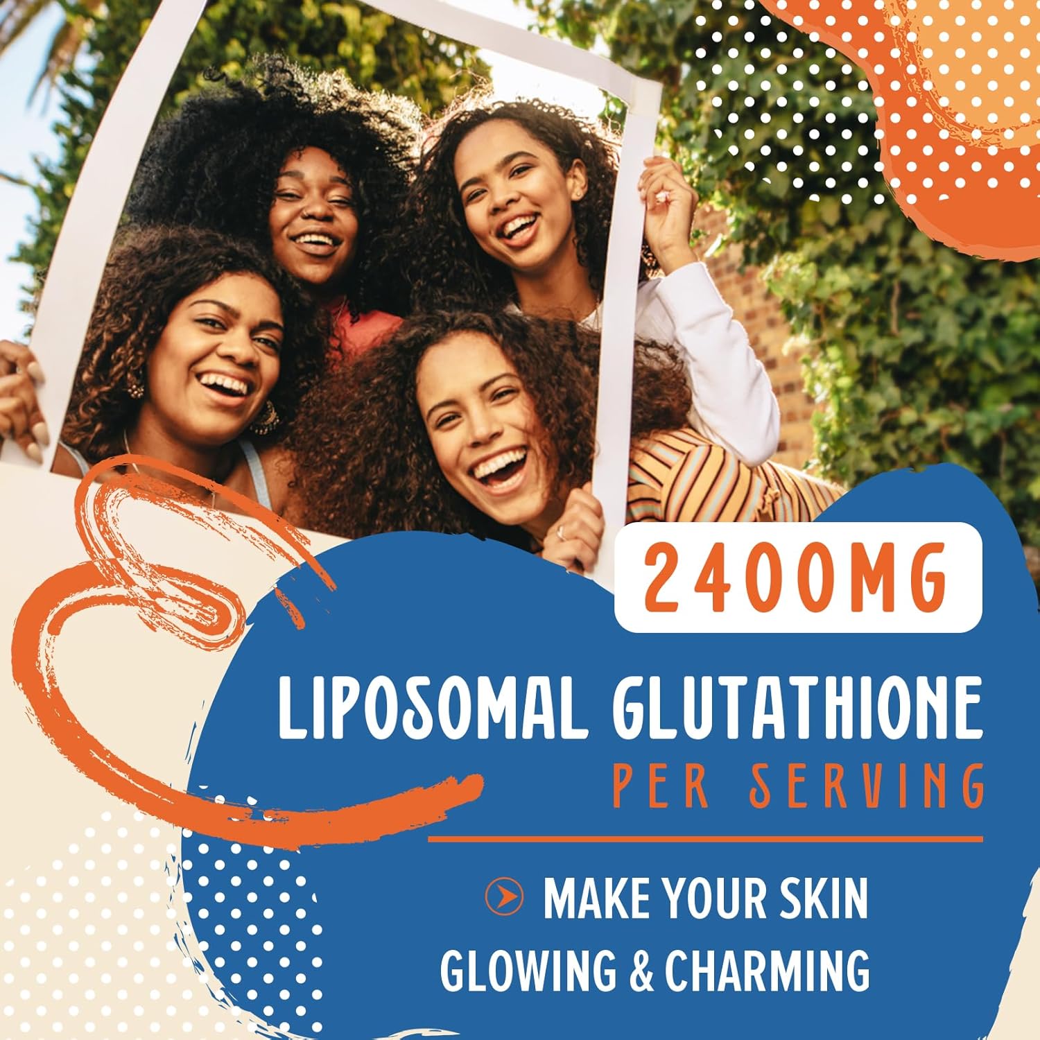 2400MG Liposomal Glutathione with Vitamin C - Enhanced Absorption Antioxidant Supplement for Immune Support - Non GMO, 120 Softgels