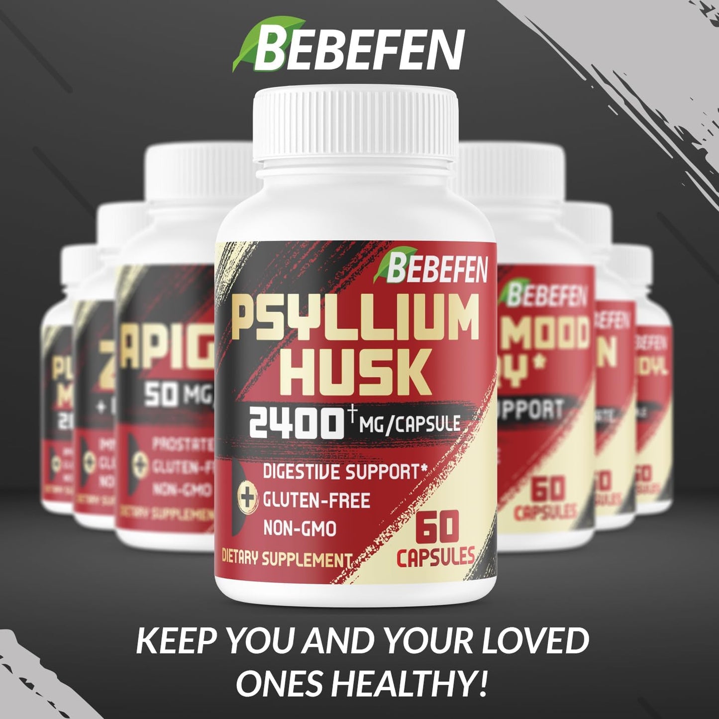 2400mg Psyllium Husk Capsules with Black Pepper - 60 Day Supply - Soluble Fiber for Gut Health - Non-GMO & Gluten-Free