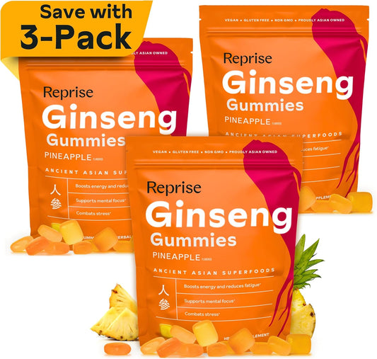 240mg Korean Red Ginseng Gummies for Energy, Memory, and Immunity - Pack of 45 (3 Pack)