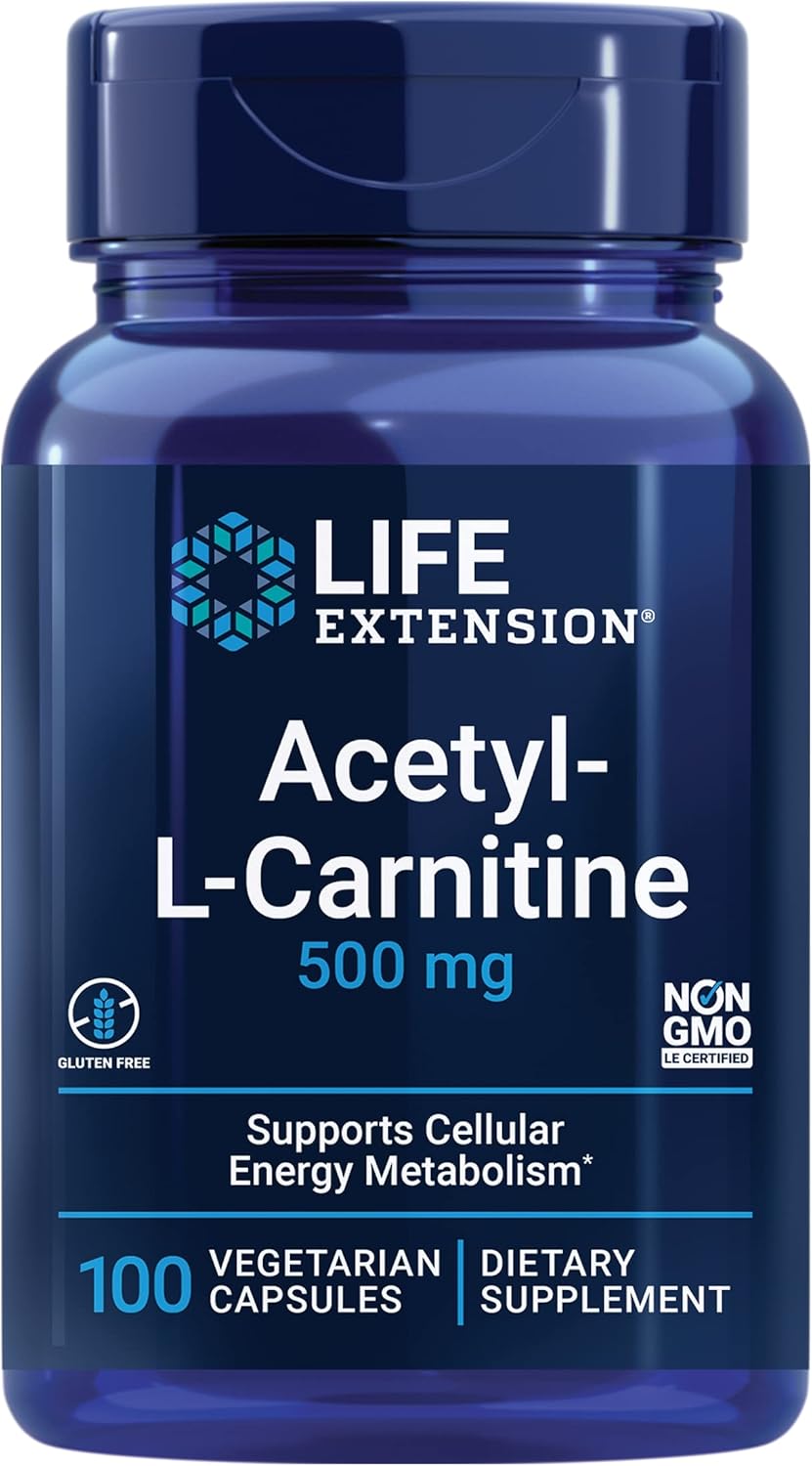 240mg Life Extension Super R-Lipoic Acid & Acetyl-L-Carnitine Capsules for Cellular Energy & Brain Health - 100 Count