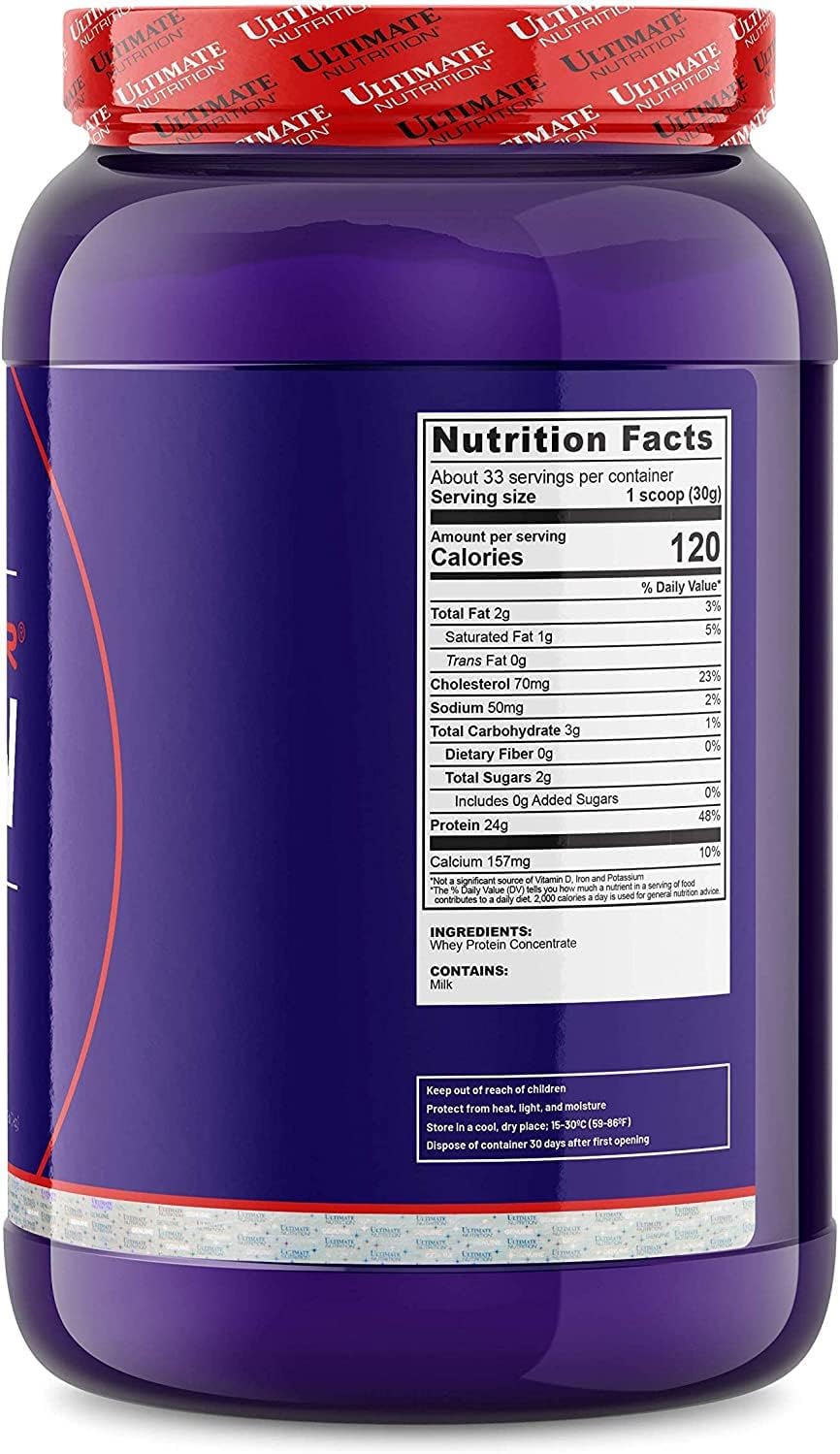 24g Protein Per Serving Ultimate Nutrition RAW Whey Protein Concentrate Powder - Unflavored, 2.2lbs