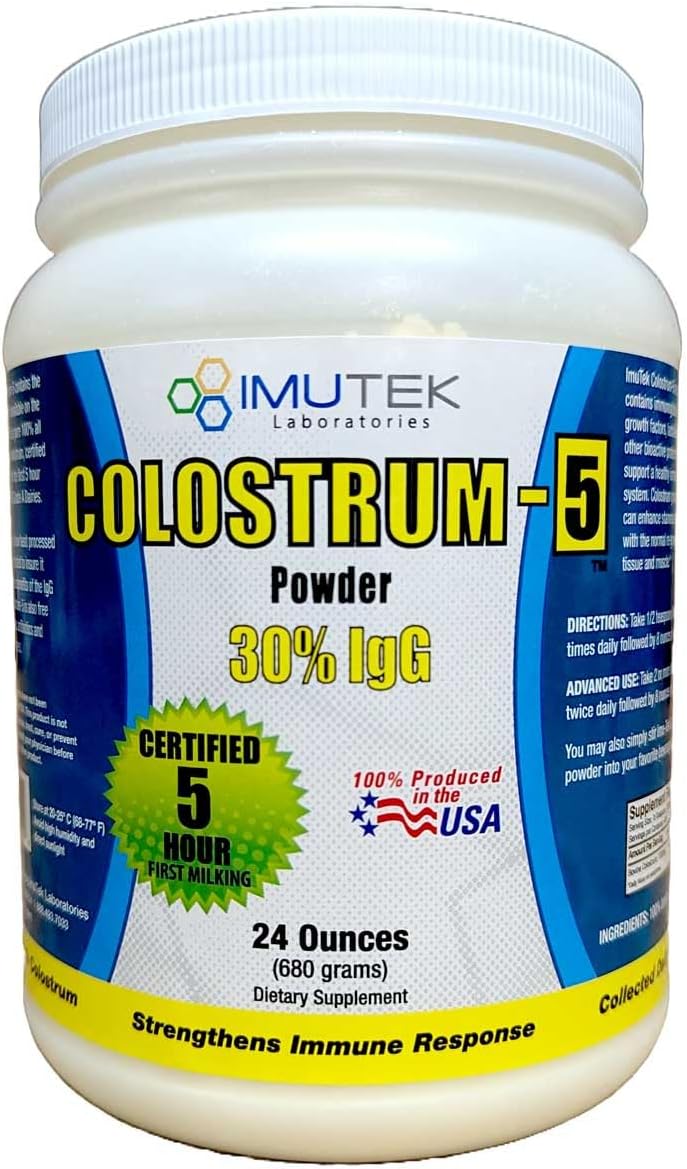 24oz Imutek Colostrum Powder for Immune Support and Gut Health