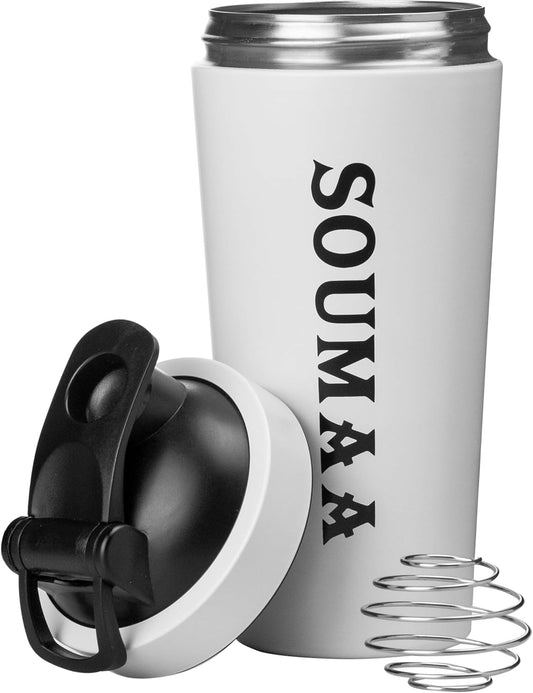 24oz Insulated Stainless Steel Protein Shaker Bottle with Mixing Ball - Ideal for Blending Powders, Smoothies, and Supplements