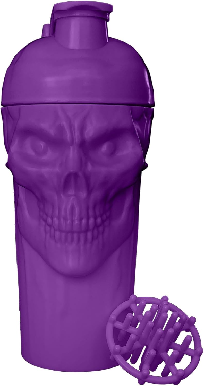 24oz JNX SPORTS The Curse! Grape Skull Shaker Bottle - Limited Edition Mixer with Loop Top
