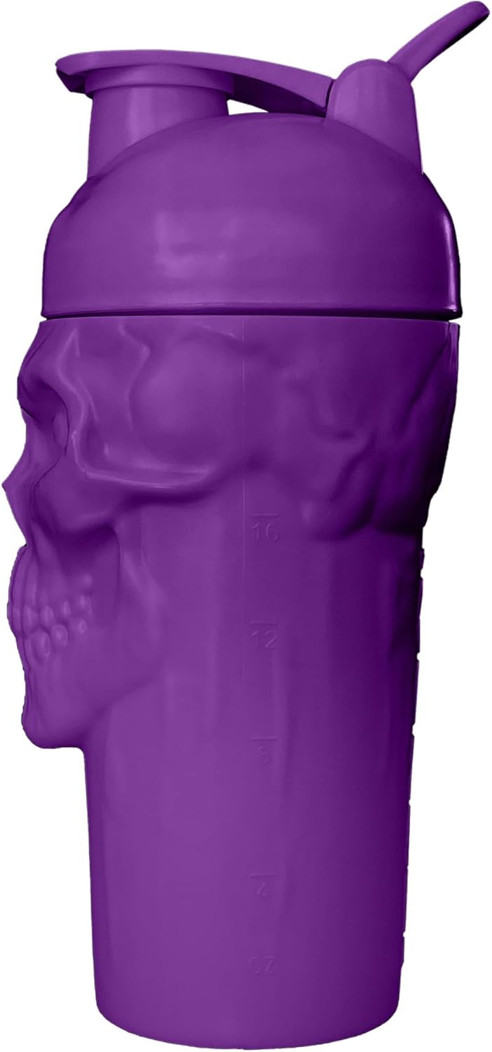 24oz JNX SPORTS The Curse! Grape Skull Shaker Bottle - Limited Edition Mixer with Loop Top