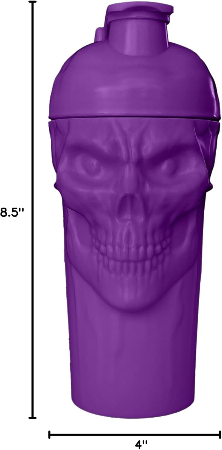 24oz JNX SPORTS The Curse! Grape Skull Shaker Bottle - Limited Edition Mixer with Loop Top