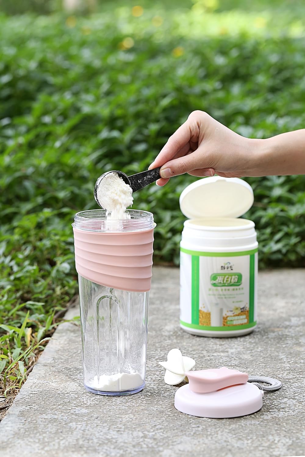 24oz Kubha Protein Shaker Bottle with Mixing Ball - Ideal for Workouts & Outdoor Activities - Clear Measurement Markings - Pink Color