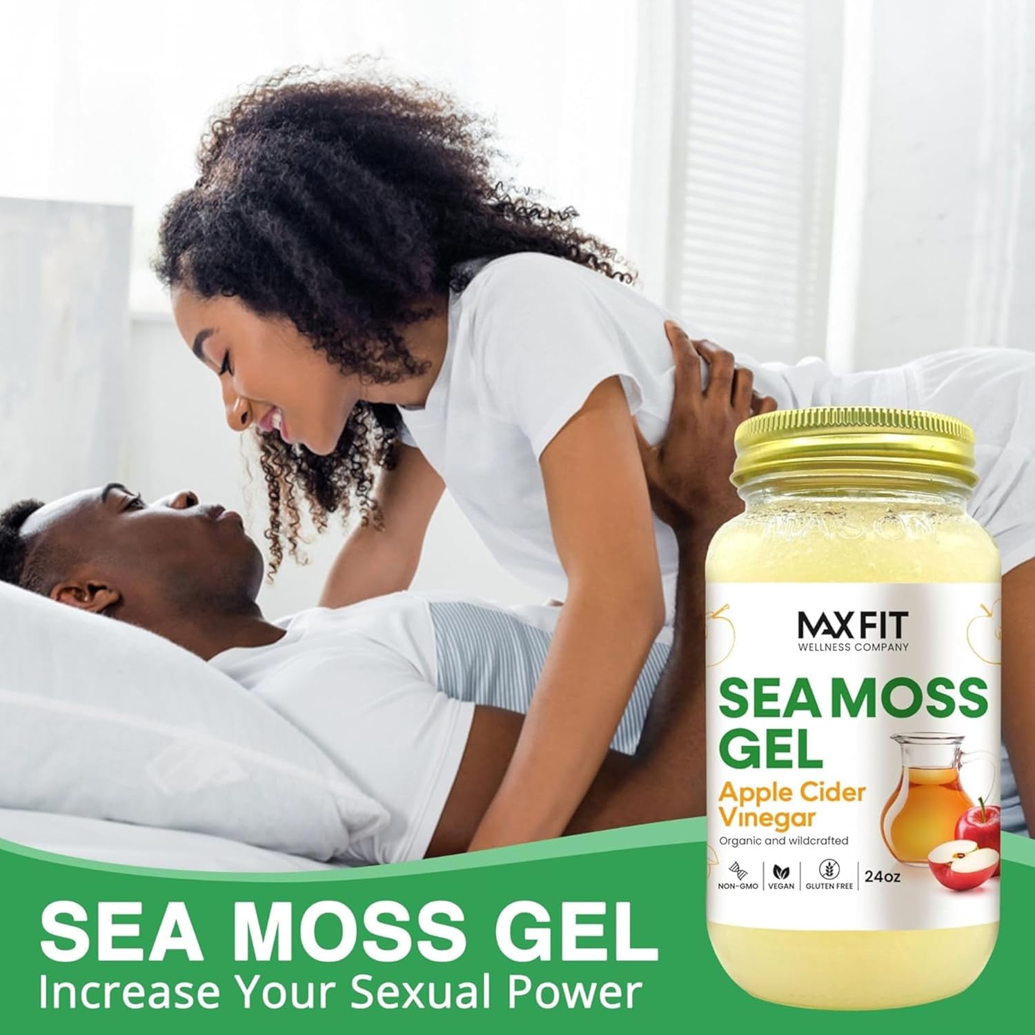 24oz Wildcrafted Gold Sea Moss Gel with Apple Cider Vinegar - Pure Raw Non-GMO | Rich in 92 Vitamins and Minerals from Saint Lucia