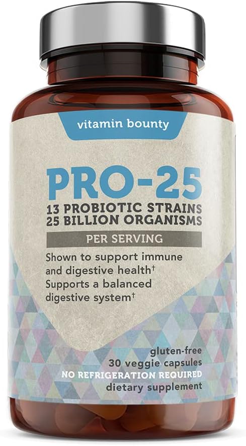 25 Billion CFU Probiotic with Prebiotics for Oral & Gut Health - 13 Strains, Embocaps & Fermented Greens - 30 Capsules