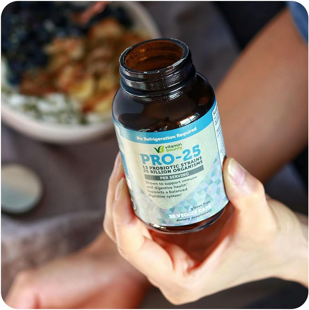 25 Billion CFU Probiotic with Prebiotics for Oral & Gut Health - 13 Strains, Embocaps & Fermented Greens - 30 Capsules
