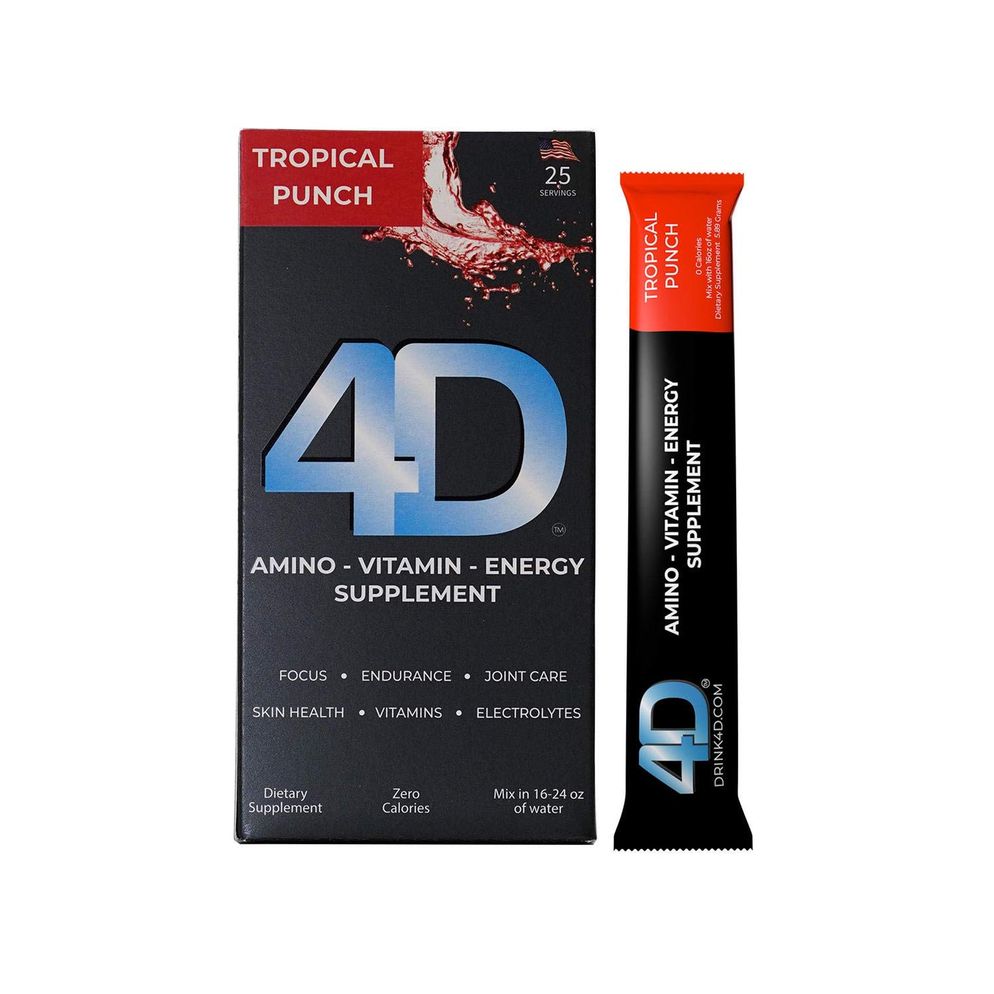 25-Count Pack of 4D Clean Energy Amino Vitamin Energy Supplement